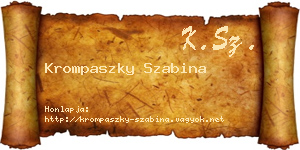 Krompaszky Szabina névjegykártya